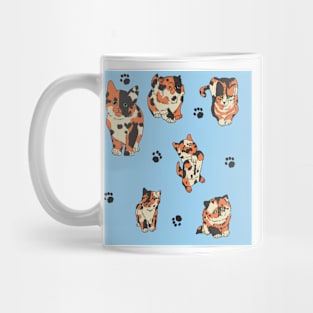 Blue Calico Kittens Mug